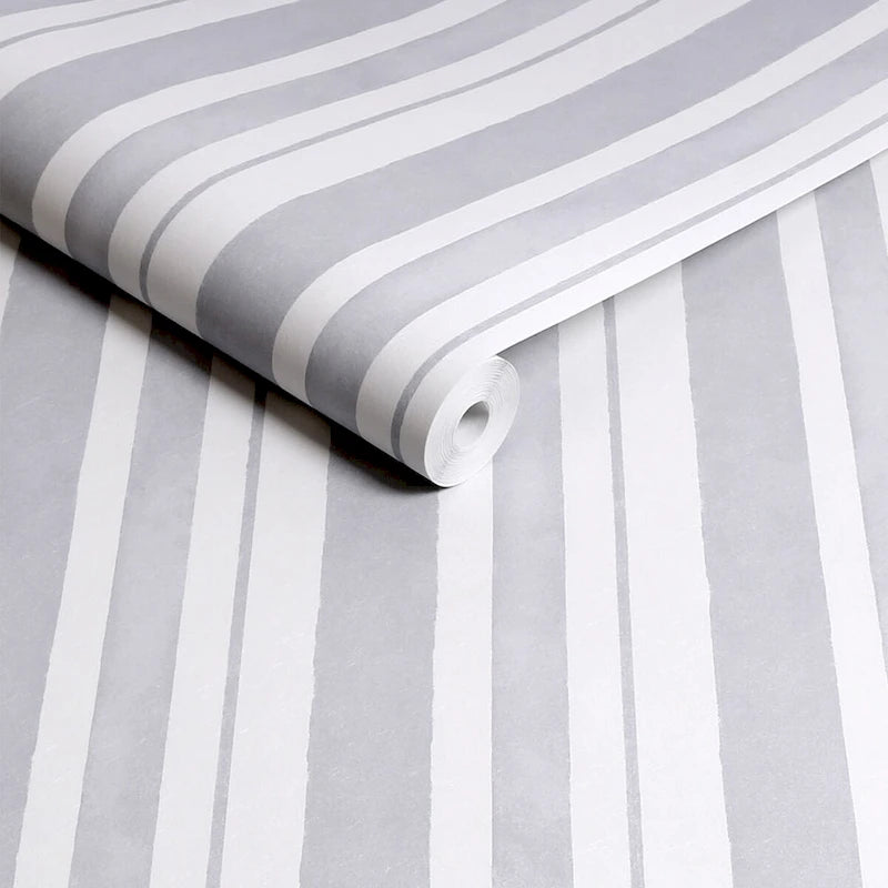 Papel pintado a rayas de acuarela gris