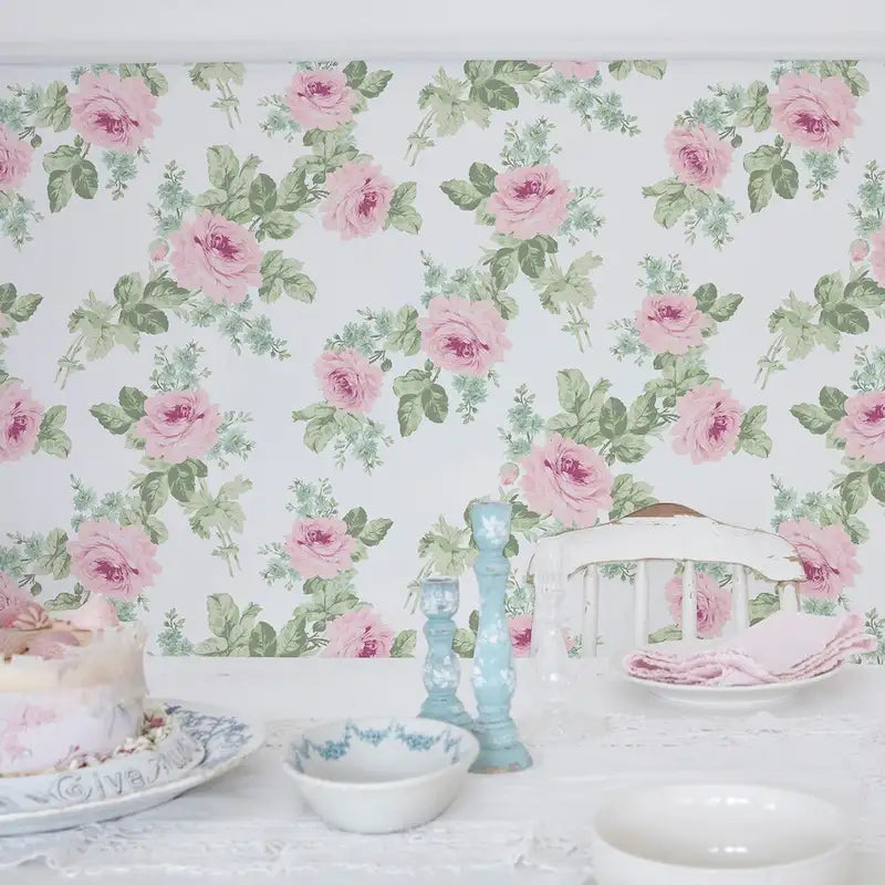 Papel pintado "Ramo Real Rosa"